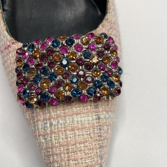 STUART Weitzman Pink Tweed Heels - Picture 6 of 8